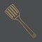 Golden kitchen spatula icon