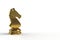 Golden knight chess piece on white background, Chess business concept, leader teamwork