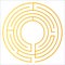 Golden labyrinth on the white background vector illustration