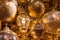 Golden Lamps displayed in a market in Marrakesh