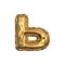 Golden Latex Balloons 3D Cyrillic Alphabet. Russian Letter Soft Sign.