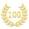 Golden Laurel wreath for 100th anniversary on a white background