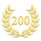 Golden Laurel wreath for 200th anniversary on a white background