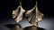 Golden Leaf Earrings: Theatrical Gestures In Textured Metal