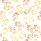 Golden leaves. Watercolour autumn seamless pattern, cute design