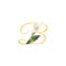 Golden letter B decorated with hand painted watercolor calla flower