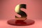 Golden Letter S uppercase wallpaper. 3d rendering. 3d illustrator