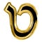 The golden letter Tet from the Hebrew alphabet. gold letter font Hanukkah. vector illustration on isolated background