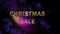 Golden letters `Christmas Sale` and magical glittering particles.