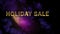 Golden letters `Holiday Sale` and magical glittering particles.