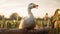 Golden Light: A Goose\\\'s Joyful Encounter In Dutch Tradition