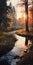 Golden Light: A Photorealistic Autumn Scenery With Charming Rural Scenes