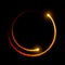 Golden light streak forming a circle
