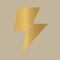 Golden lighting bolt icon