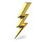 Golden lightning triple symbol one side sharp 3D