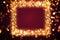 Golden Lights Frame. Festive Glittering Frame with Golden Lights.