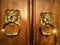 Golden lions, double faces, door details