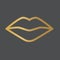 Golden lips icon