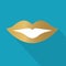 Golden lips icon