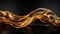 Golden Liquid Swirls and Waves. Luxury Shiny Background for Copy Space, Halloween and Beauty Products