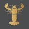 Golden lobster icon
