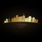 Golden logo Lagos skyline.