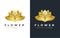 Golden lotus flower logo design