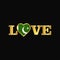 Golden Love typography Pakistan flag design vector