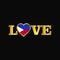Golden Love typography Phillipines flag design vector