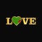 Golden Love typography Zambia flag design vector