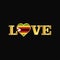 Golden Love typography Zimbabwe flag design vector