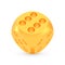 Golden luck dice award concept, shiny realistic metallic rounded cube