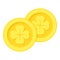 Golden Lucky Coins Flat Icon on White
