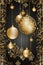 Golden luxurious Christmas wallpaper, bright xmas banner