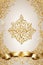 Golden luxurious Christmas wallpaper, bright xmas banner