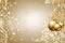 Golden luxurious Christmas wallpaper, bright xmas banner
