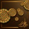 Golden luxury circle geometrical mandala pattern motif for ramadan kareem mubarak decoration