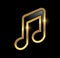Golden Luxury Music Note Vector Icon