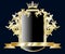 Golden luxury shield medieval heraldic emblem crest