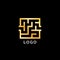 Golden luxury square maze logo