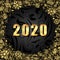 Golden Luxury Text 2020 Happy New Year with Shining Snowflakes