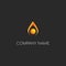 golden luxury water drop or fire candle logo design vector