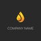 golden luxury water drop or fire candle logo design vector