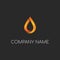 Golden luxury water drop or fire candle logo design vector