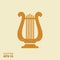 Golden lyre icon with scuffed effect in a separate layer