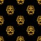 Golden Macabre Mask Motif Pattern