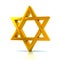 Golden Magen David 3d illustration