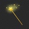 Golden Magic Wand with Star. Vector