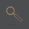 Golden magnifying glass icon-