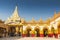 Golden Mahamuni Buddha Temple. Amazing architecture of Buddhist Temples at Mandalay. Myanmar